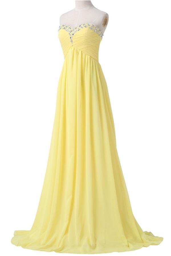 Yellow Chiffon High Low Dress