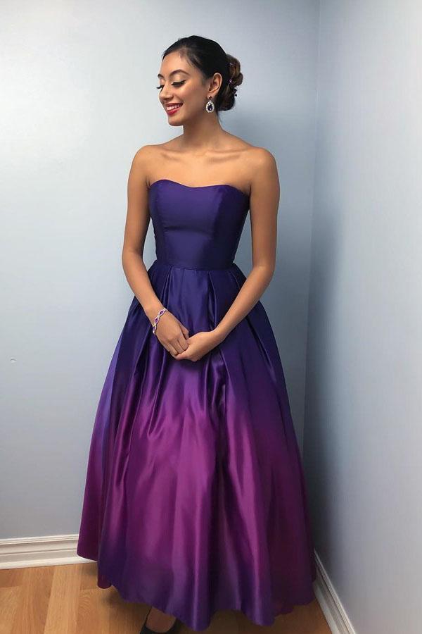 Ombre in Dark Purple Prom Dresses