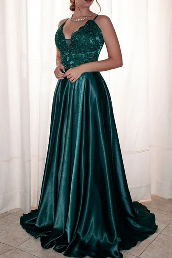 Women Side Slit Prom Dress Long Appliques Evening Gowns Fashion Formal Party Dress PFP2710