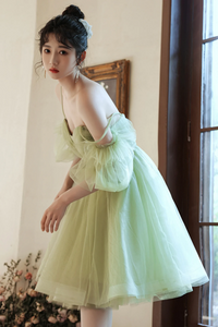 Green Tulle Short Prom Dress, Green Mini Party Dress PFH0525