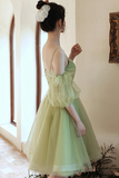 Green Tulle Short Prom Dress, Green Mini Party Dress PFH0525