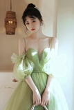 Green Tulle Short Prom Dress, Green Mini Party Dress PFH0525