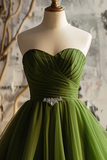 Cute Light Green Tulle Sweetheart Homecoming Dress, Green Tulle Party Dress PFP2630