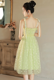 Light Green Tulle Beaded Short Evening Dress, Green Tulle Prom Dress PFH0456