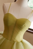 A Line Sweetheart Neck Tulle Green Long Prom Dress, Green Long Formal Dress PFP2645