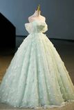 Green Tulle and Lace Long Formal Dress, Green Party Dress Prom Dress PFP2694