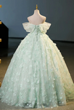 Green Tulle and Lace Long Formal Dress, Green Party Dress Prom Dress PFP2694