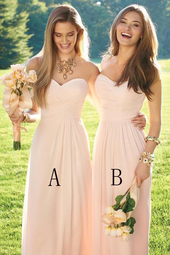 Sweetheart Peach Chiffon Short Bridesmaid Dress buy