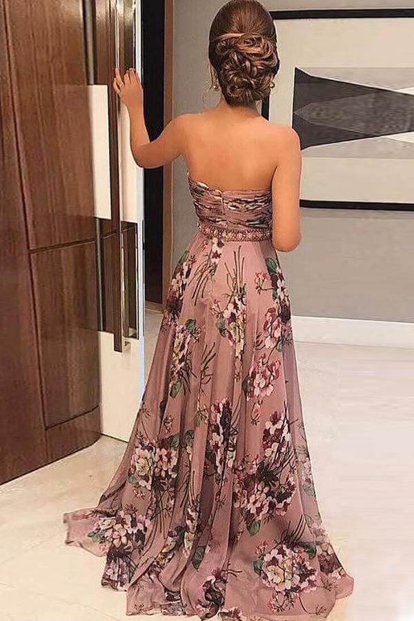 Floral Chiffon Prom Dress outlets