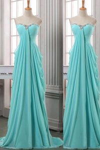 Sweetheart Long Chiffon Beading Elegant Cheap Prom Dresses PFP1265