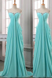 Sweetheart Long Chiffon Beading Elegant Cheap Prom Dresses PFP1265