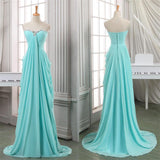 Sweetheart Long Chiffon Beading Elegant Cheap Prom Dresses PFP1265