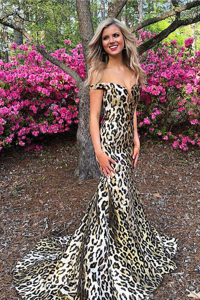 Leopard Print Long Prom Dress