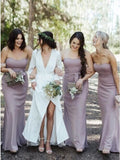 Mermaid Sweetheart Floor-Length Lilac Chiffon Bridesmaid Dress with Belt PFB0139