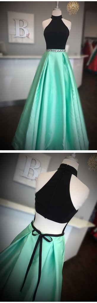 Black and fashion mint green dress